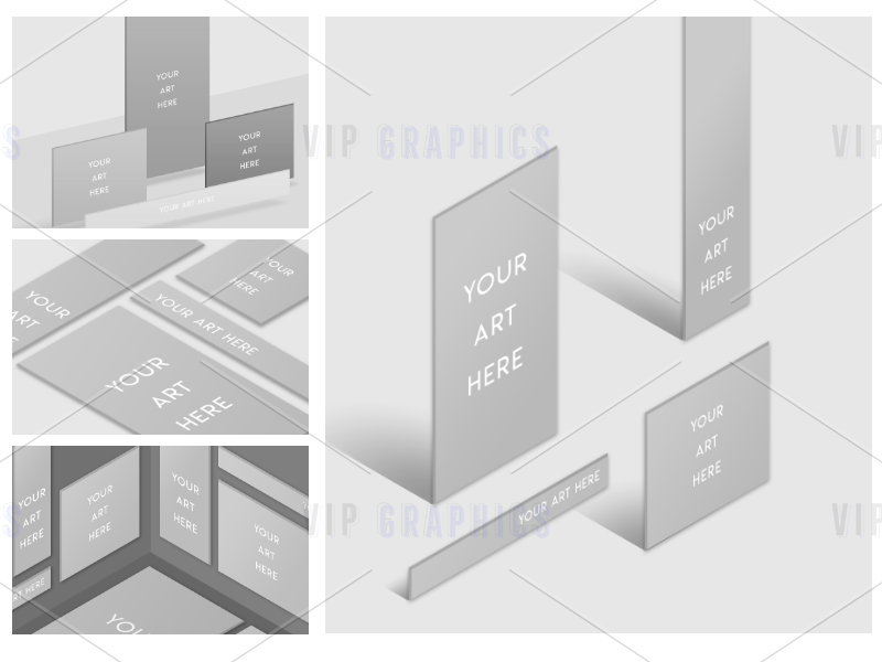 Isometric 3D Display Ad Showcase Design Freebie .PSD | VIP Graphics