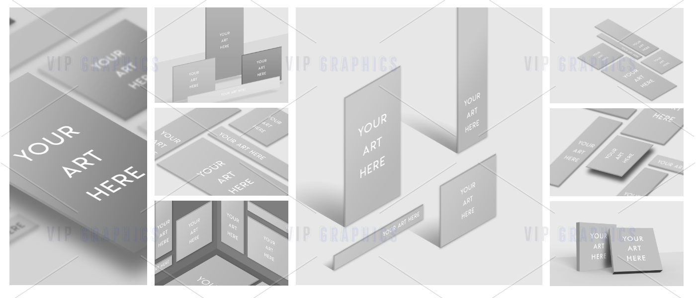 Isometric 3D Display Ad Showcase Design Freebie .PSD | VIP Graphics