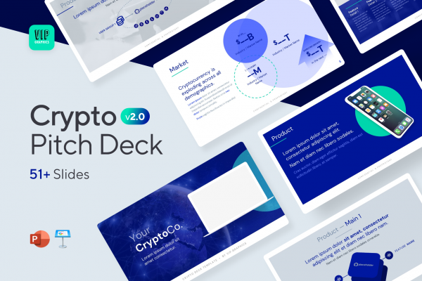 Crypto Pitch Deck Template - Blockchain Investor Presentation | VIP.graphics