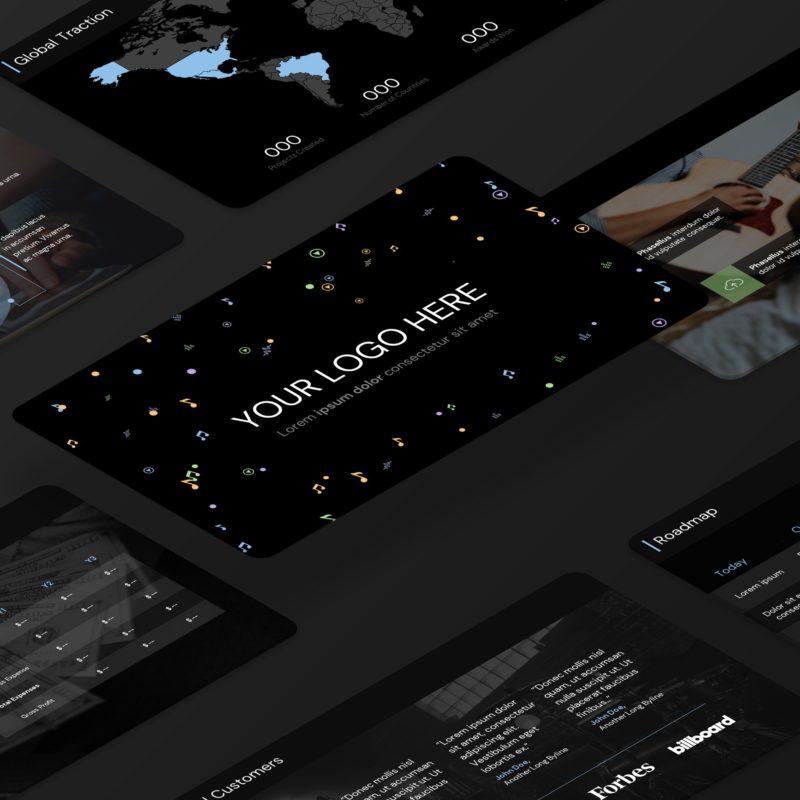 Music Startup App Pitch Presentation Slide Deck | VIP.graphics