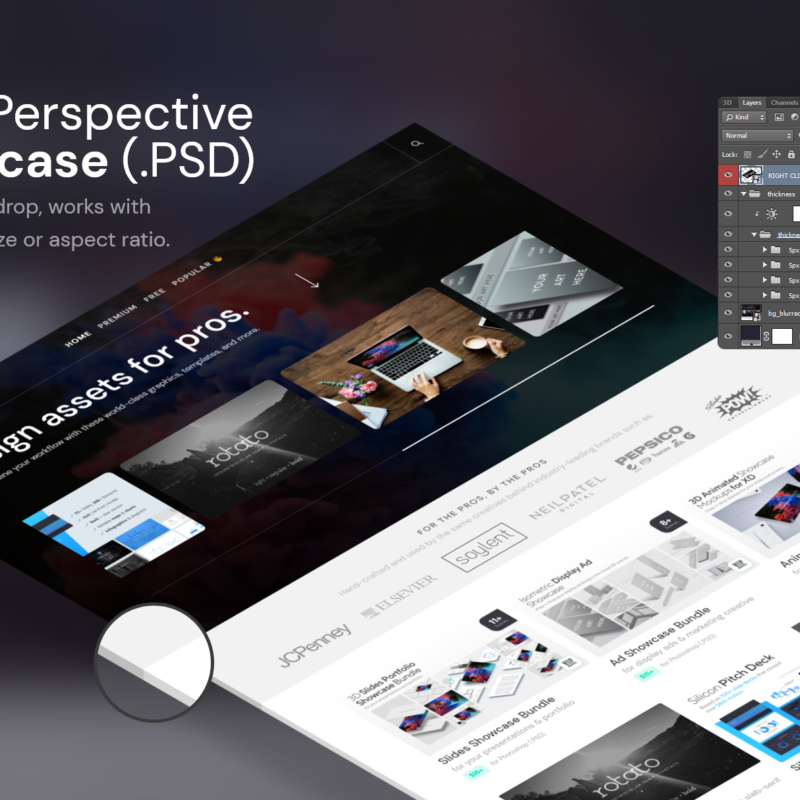 Perspective Website Mockup PSD Desktop (Preview) | VIP.graphics