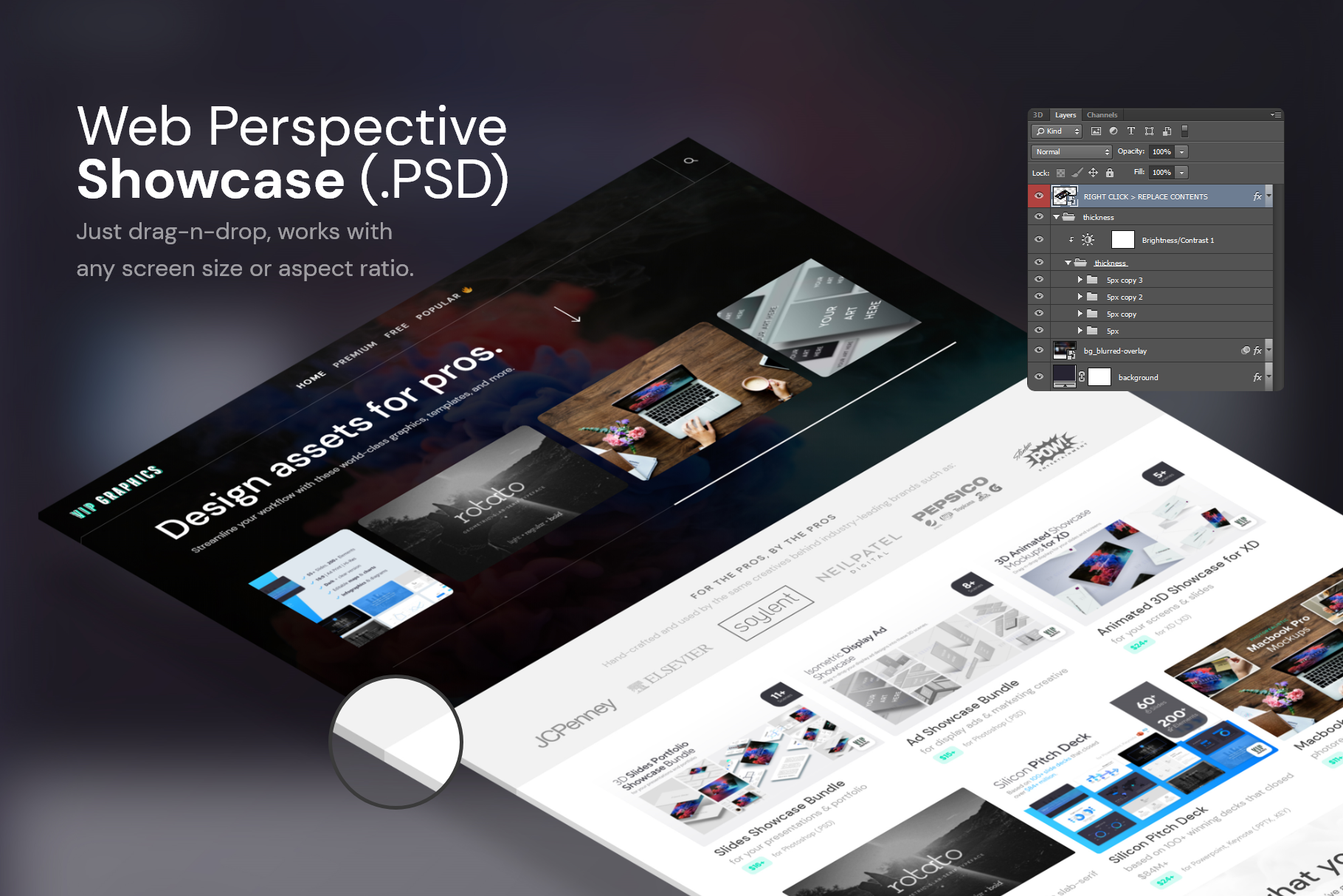 Freebie: Perspective Web Desktop Mockup (.PSD)