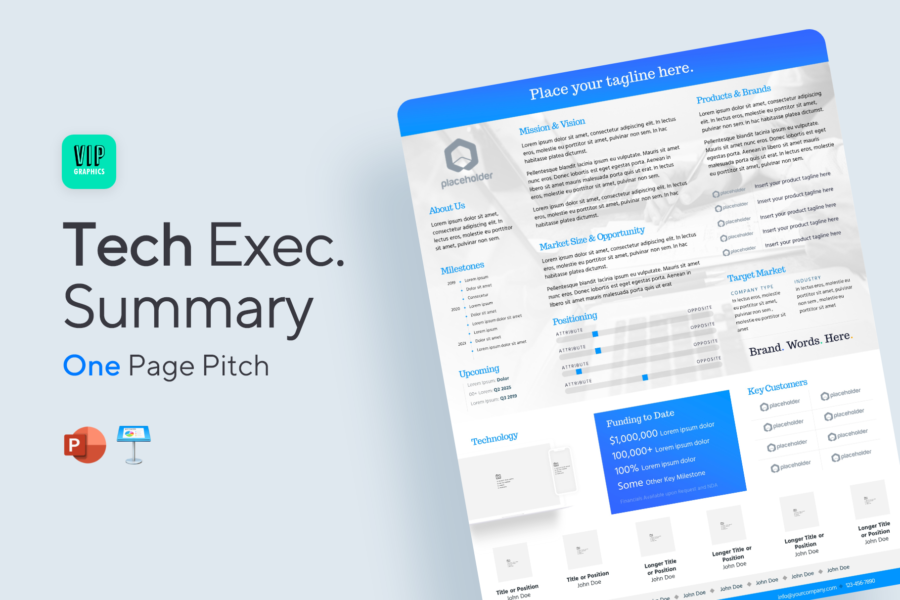 Tech Startup 1-Pager Pitch Template
