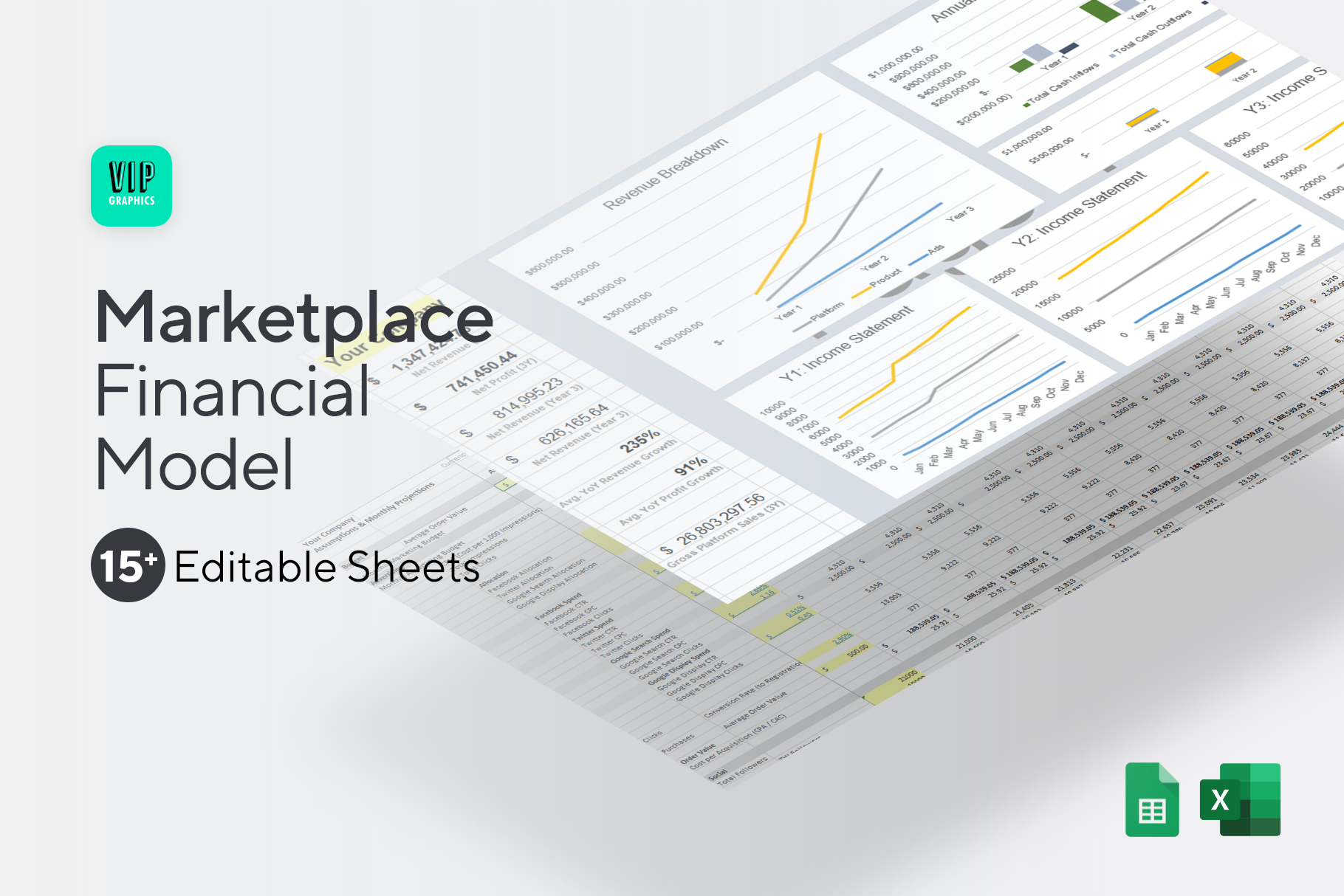 Startup Marketplace Financial Model & Projections Template for Excel