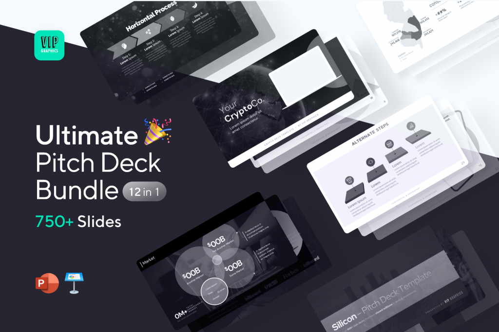 Ultimate Pitch Deck Template: 12-in-1 bundle of 750+ expert-designed slides