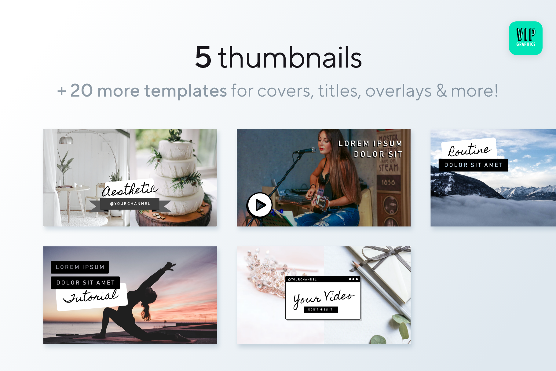Minimalist YouTube Branding Kit Preview - Thumbnail Designs | VIP.graphics