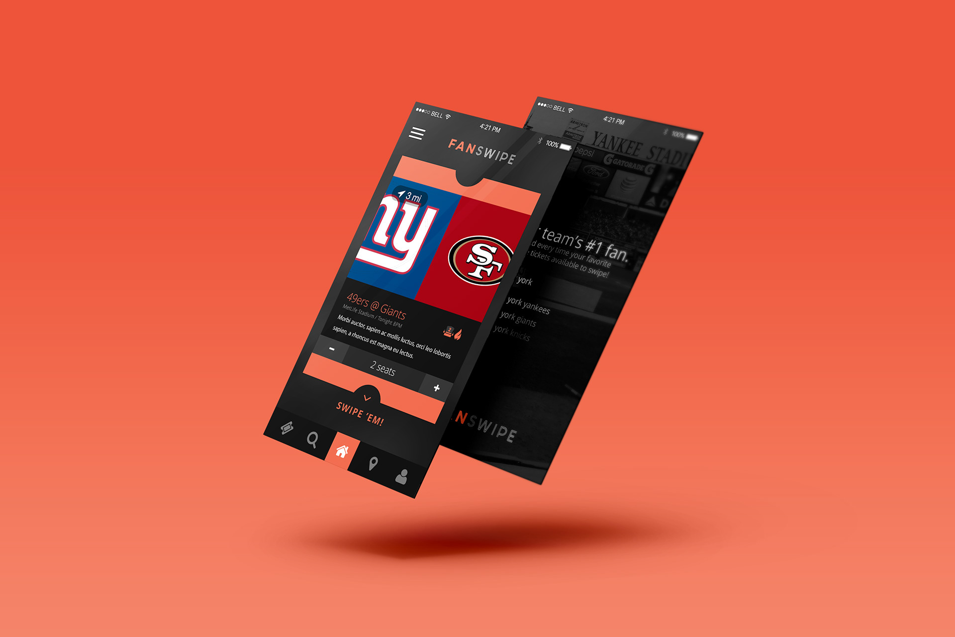 Ticket Swipe UI Kit Sports Mobile App | VIP.graphics