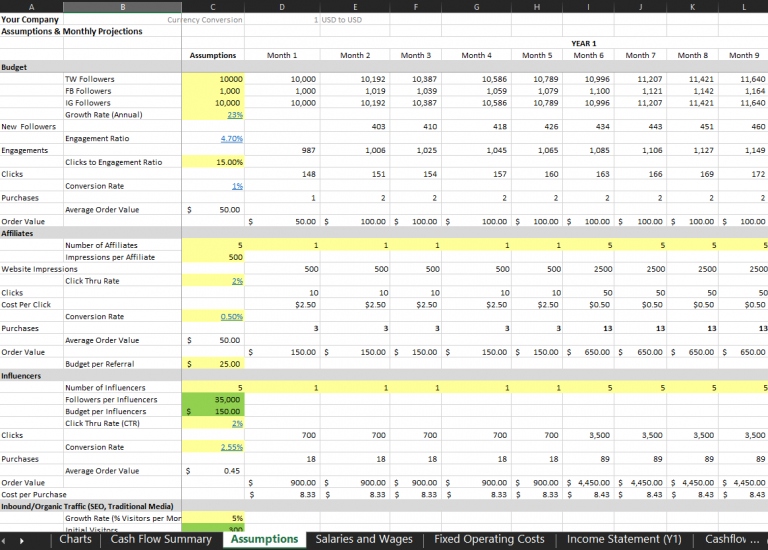 Marketplace Financial Model Template – VIP Graphics