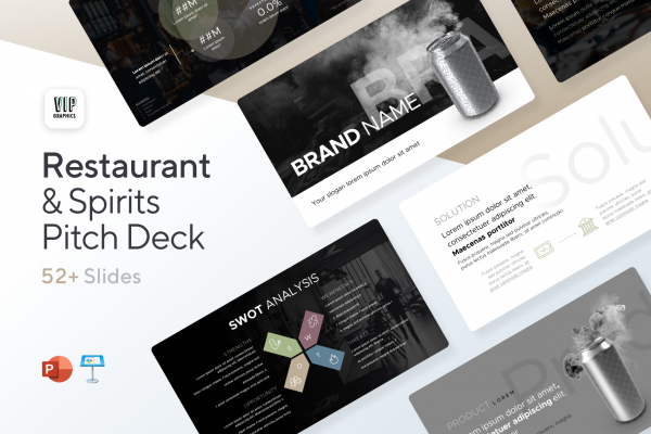 Restaurant & Spirits Pitch Deck Template for PowerPoint & Keynote | VIP.graphics