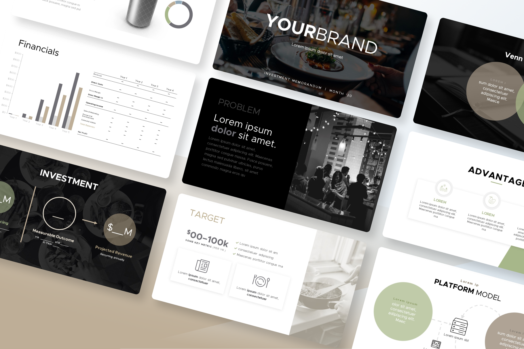 Restaurant & Spirits Pitch Deck Template