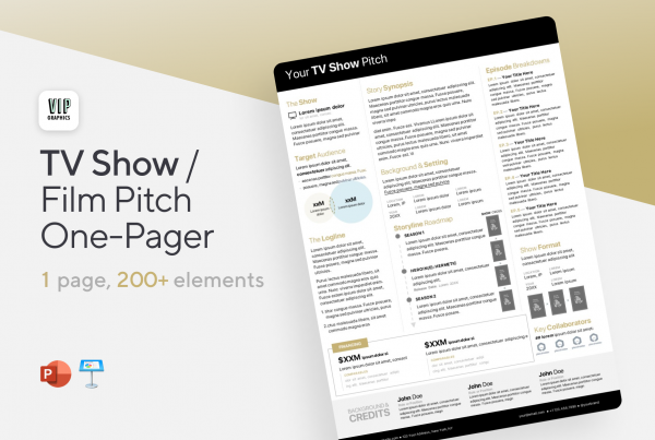 TV Show Pitch / Film One-Pager Template | VIP Graphics