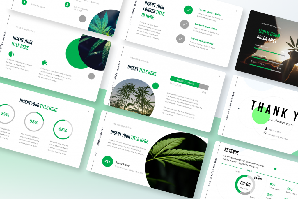 Cannabis, Hemp & CBD - Pitch Deck Template for Presentation & Keynote | VIP Graphics