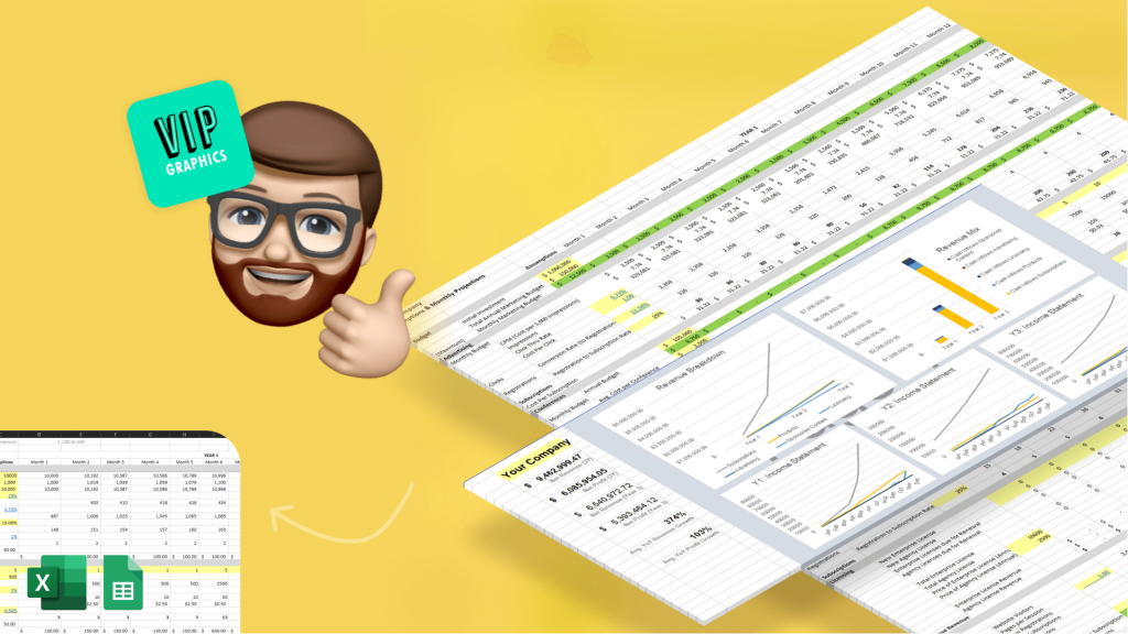How-to create a software/SaaS financial model & projections with just Excel or Google Sheets | VIP Graphics