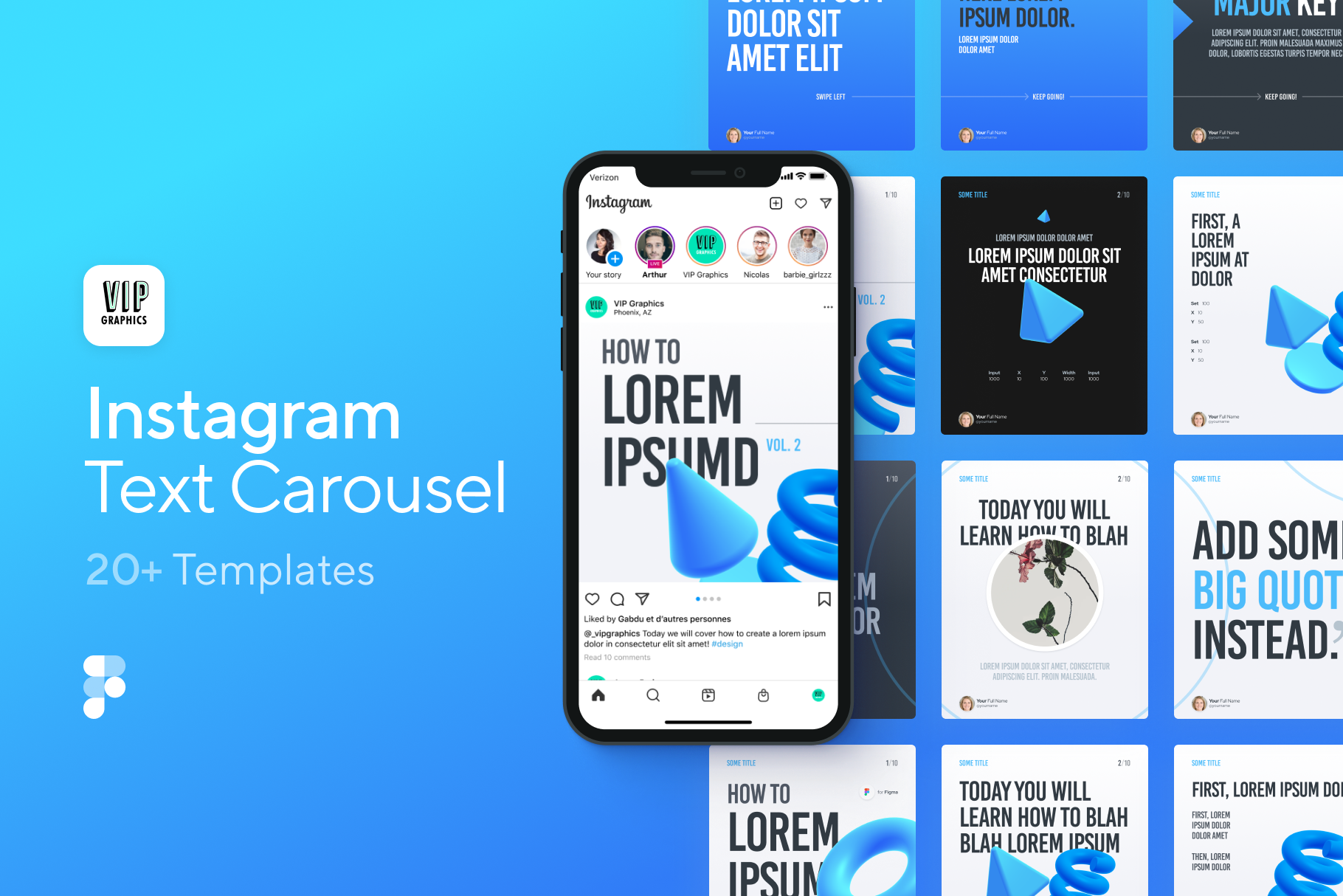 Creative Instagram Carousel Template for Figma VIP Graphics