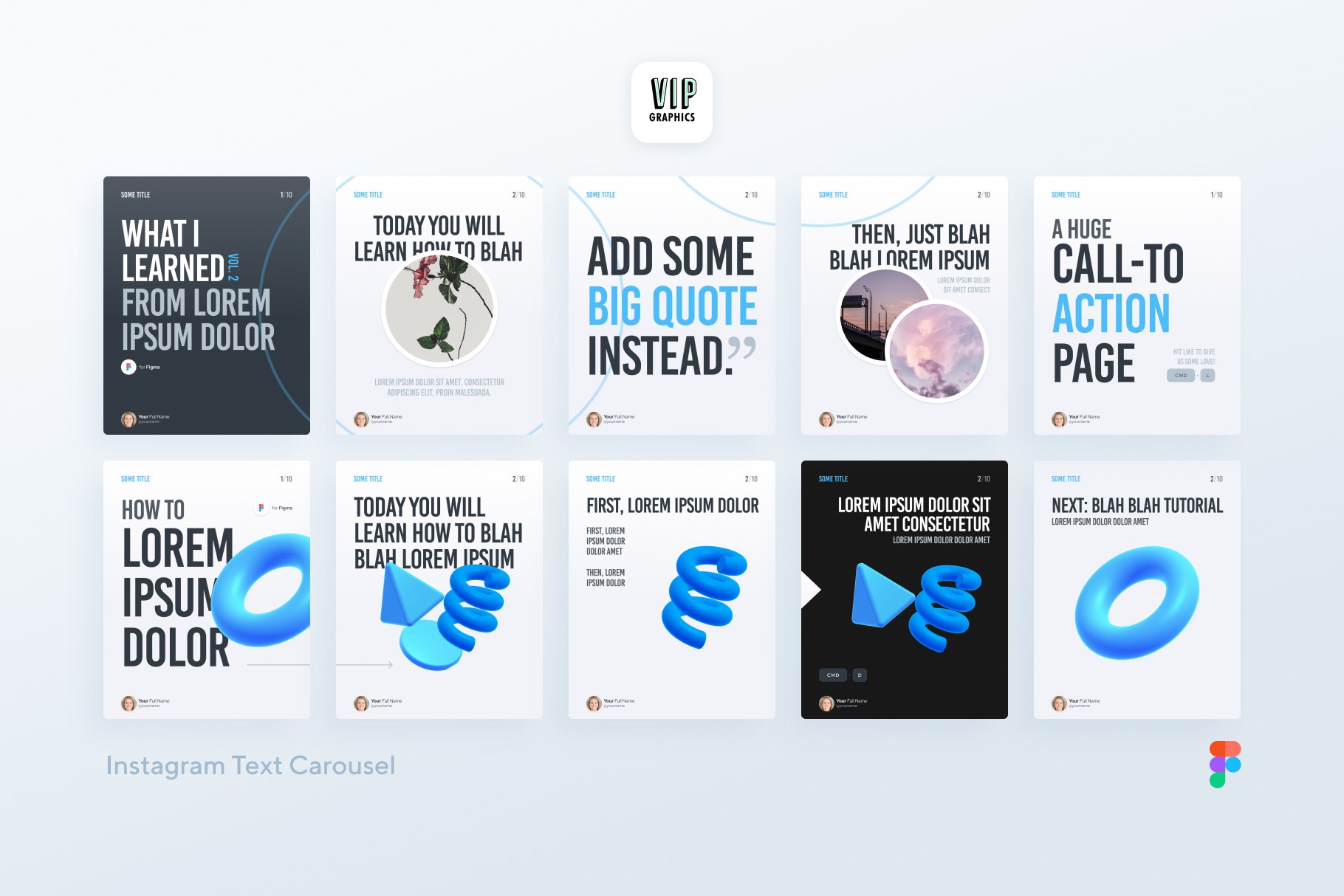 Creative Instagram Carousel Template for Figma VIP Graphics