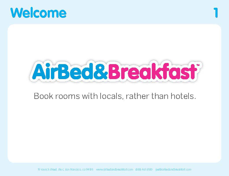 Airbnb Pitch Deck Original: Cover Slide — Best Pitch Deck Examples | VIP Graphics