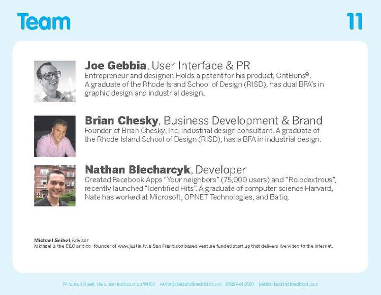 Airbnb Pitch Deck Original: Team Slide — Best Pitch Deck Examples | VIP Graphics