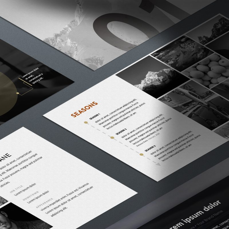 Screenplay Pitch Deck Template Preview - Shadow Slides Mockup PSD | VIP Graphics