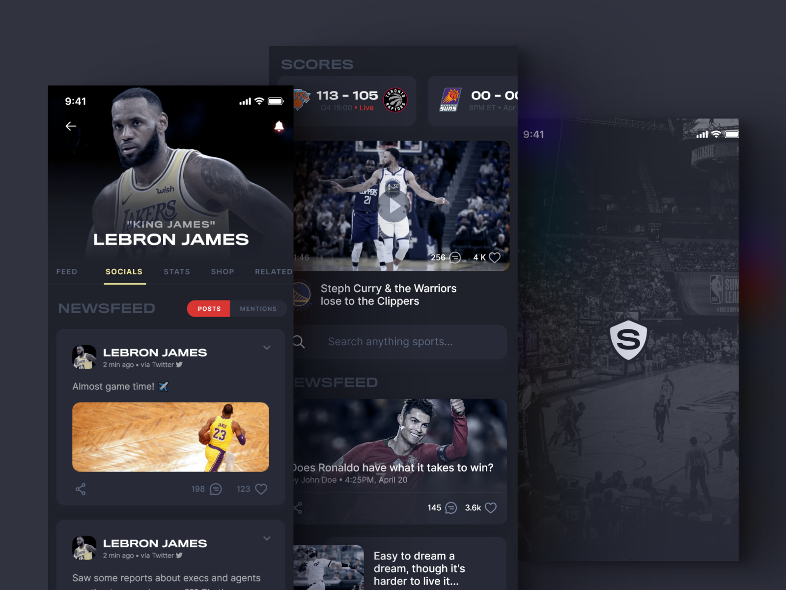 Sports News/Media App UI - Live Scores, Games, Articles, & more | VIP Graphics