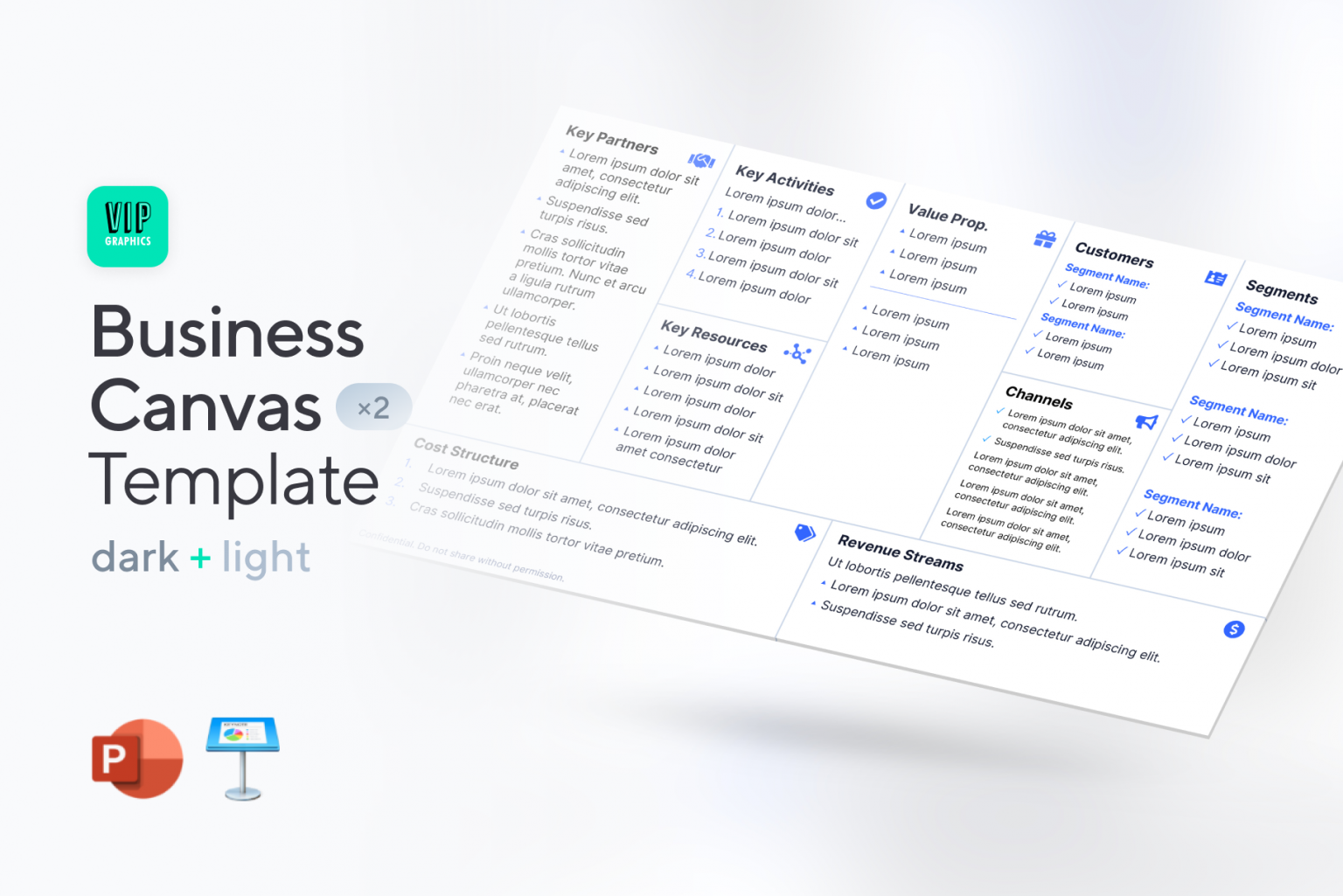 Business Canvas Template For PowerPoint Keynote VIP Graphics