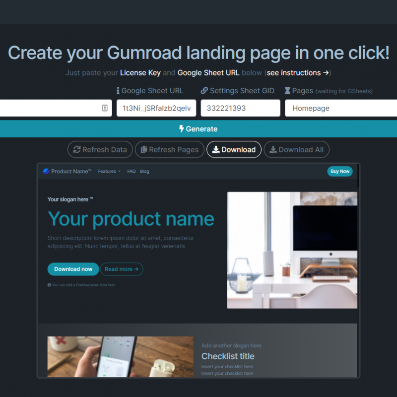 No-code landing pages for Gumroad: Boost Conversions & Increase Sales with GumSheet