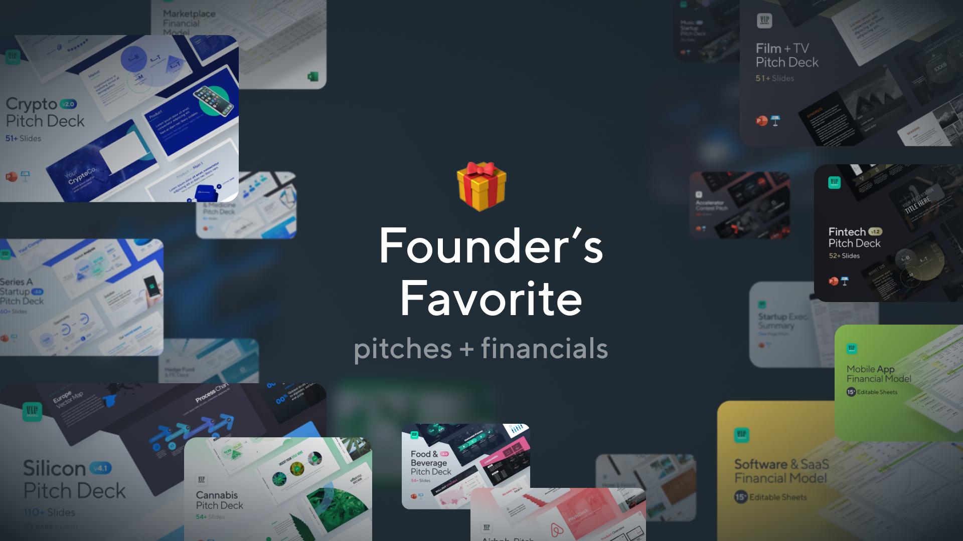 Founder's Favorite: Startup Pitch Bundle - Slide Decks & Financial Models designed by Experts | VIP Graphics