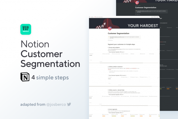 Customer Segmentation Worksheet - 4 simple steps - Notion Template