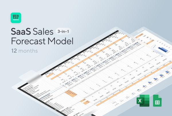 SaaS Revenue Forecast Template for Excel / Subscription Sales Forecast | VIP Graphics