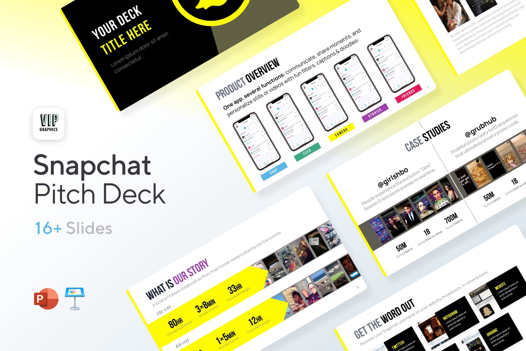 Snapchat for Business Pitch Deck Template: