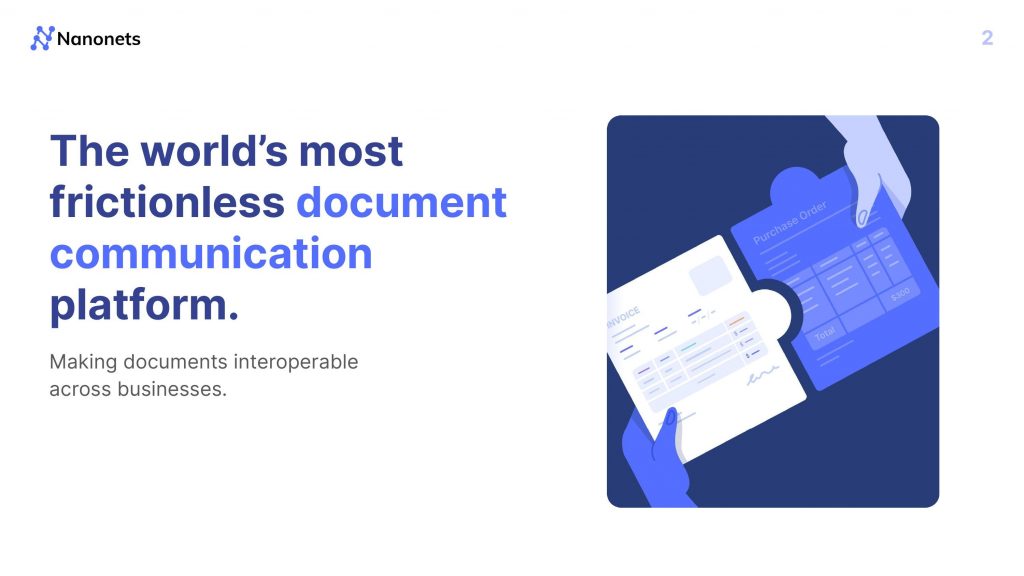 Nanonets Pitch Deck - Product Slide: best pitch deck examples - $10M for OCR software | VIP Graphics