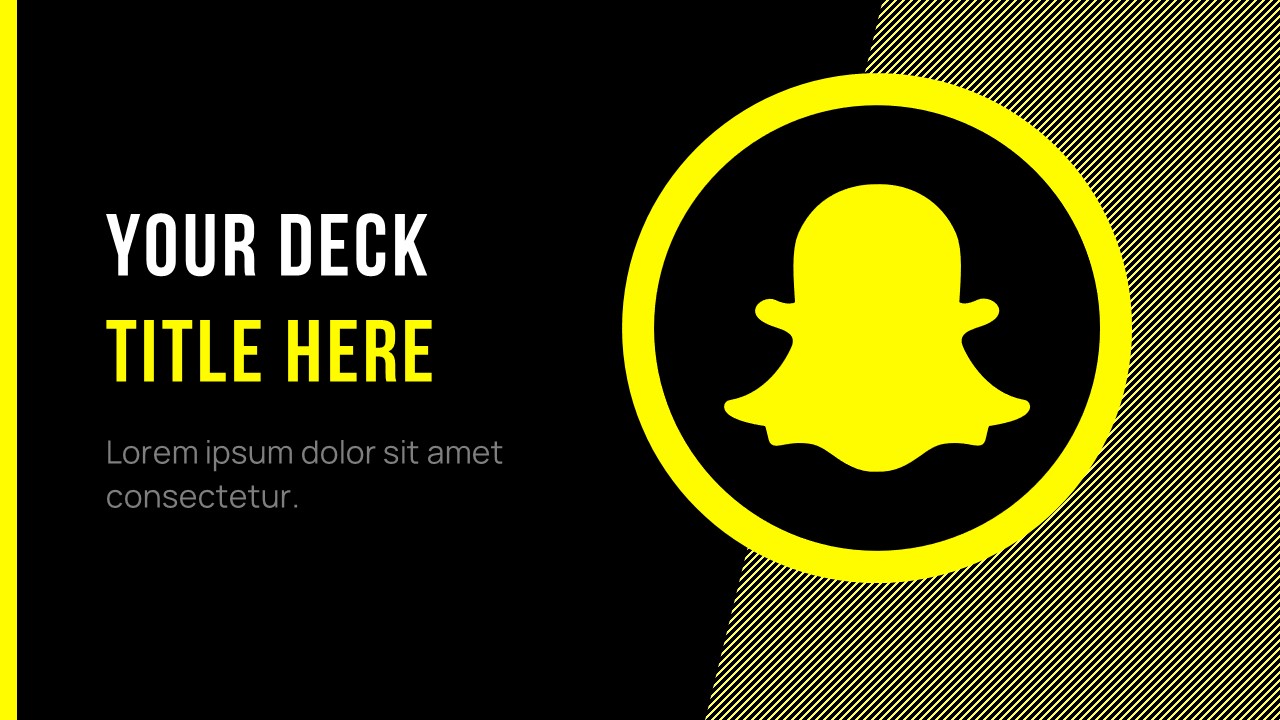 Snapchat Pitch Deck Template: Title / Cover Slide — Best Pitch Deck Examples | VIP Graphics