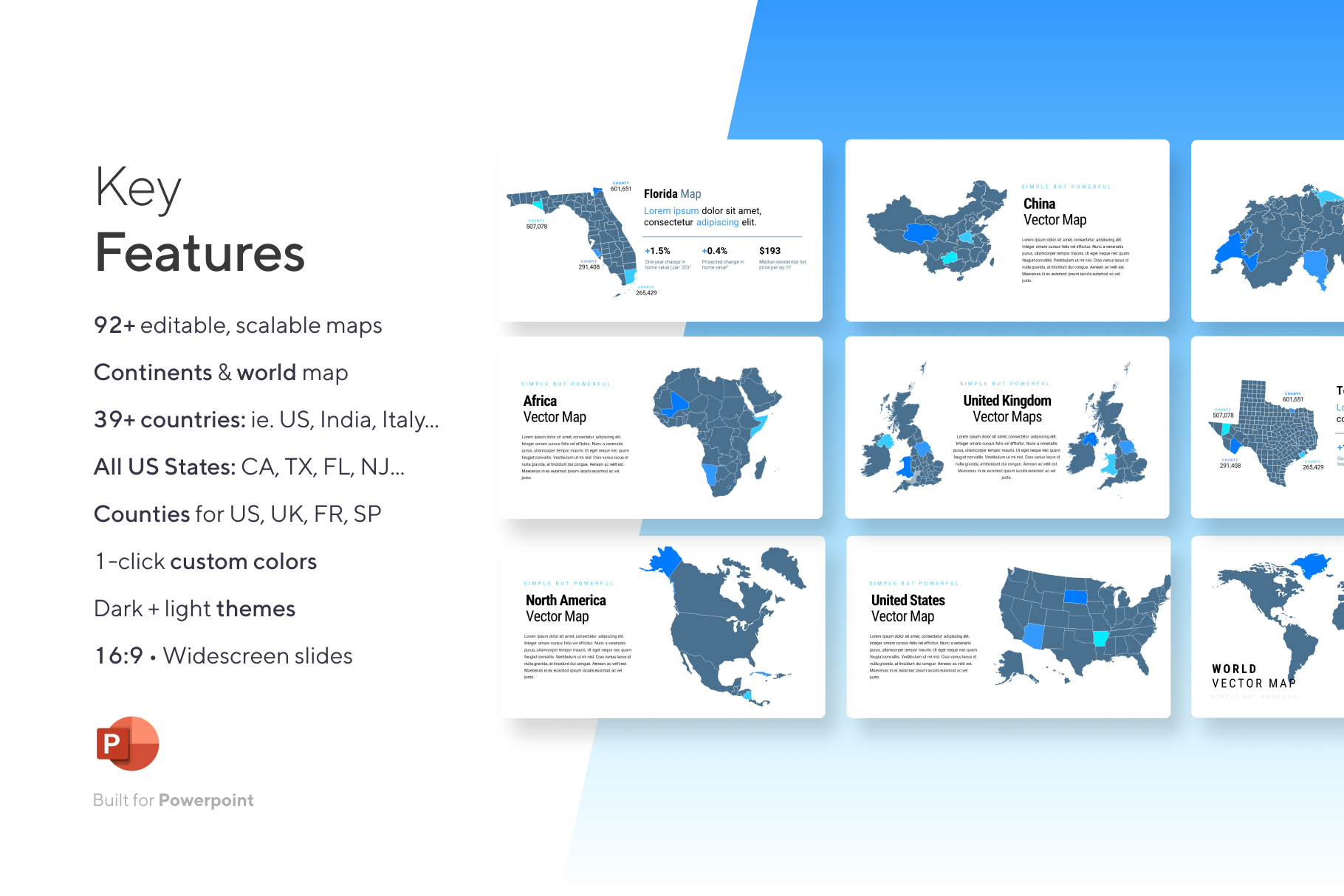 Vector Maps for PowerPoint