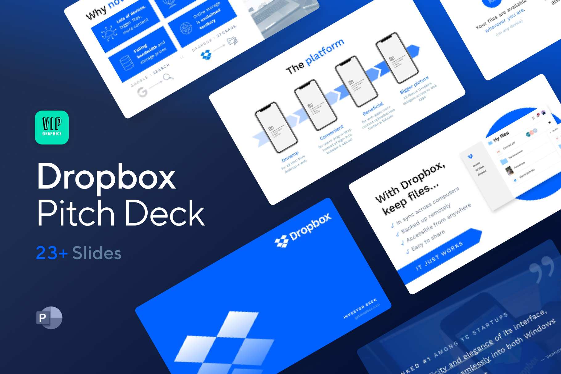 Dropbox Pitch Deck - Investor Presentation Template for PowerPoint