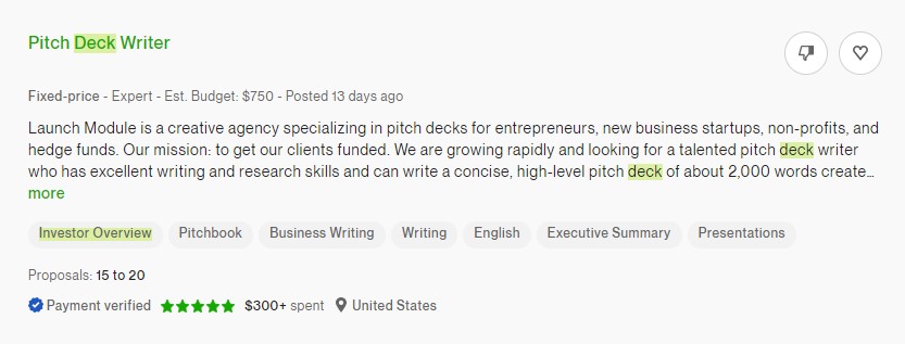 Launch Module outsources pitch decks to novice Upwork freelancers