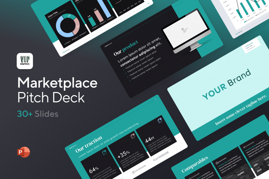 Marketplace Pitch Deck - Investor Presentation Template for PowerPoint & Keynote | VIP Graphics