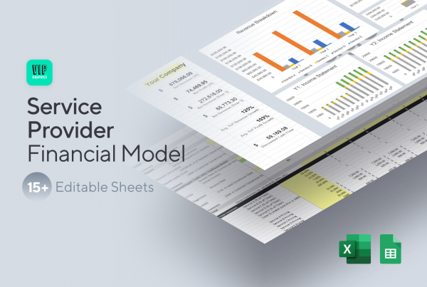 Professional Services Financial Model Template for Excel — Revenue Projections for freelancers & agencies | VIP Graphics