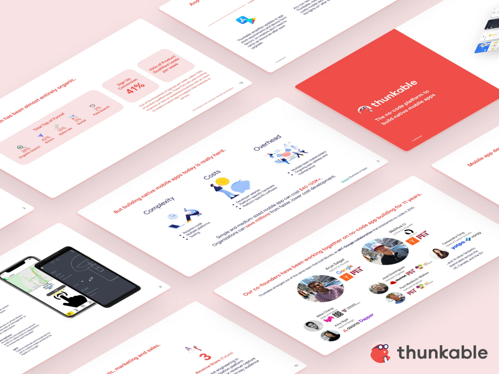 Thunkable Investor Presentation: best pitch deck examples - $30M Series B for no-code app development | VIP Graphics