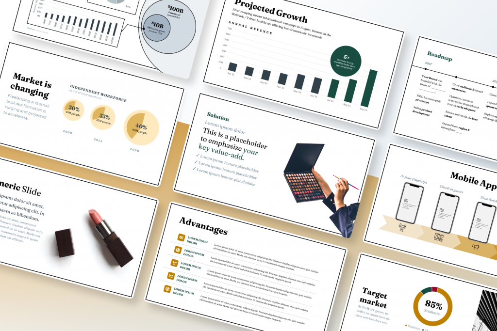 Beauty Investor Presentation Template - Cosmetics & Fashion Pitch Deck (.PPT) | VIP Graphics