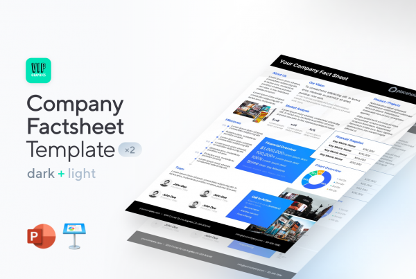 Business One-Page Company Factsheet template for PowerPoint and Keynote | VIP.graphics