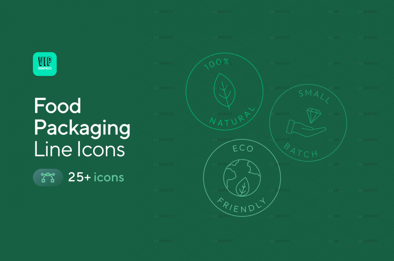 Food & Natural Products Label Icons: showcase values & ingredients in your packaging / marketing design