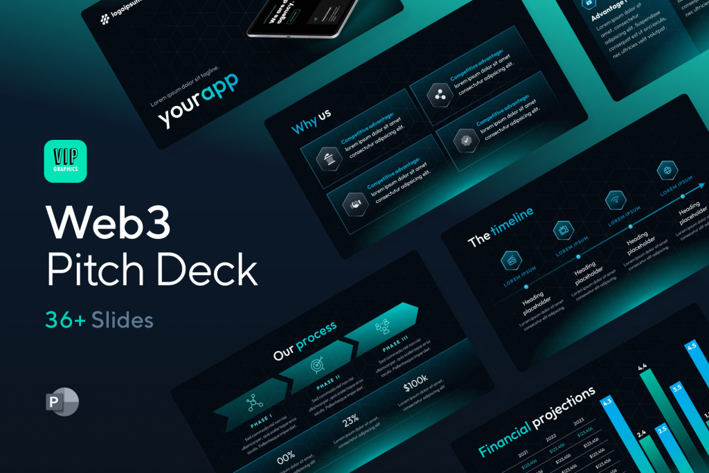 Web3 Pitch Deck - PowerPoint Template for Web 3.0 Startups: close funding, deals, partnerships and more | VIP.graphics