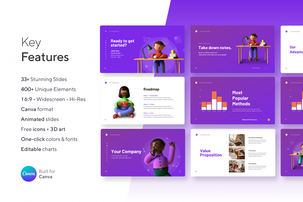 canva-slide-deck-template-investor-presentation_features Canva Slide Deck - Expert-designed template for startup investor presentations | VIP Graphics