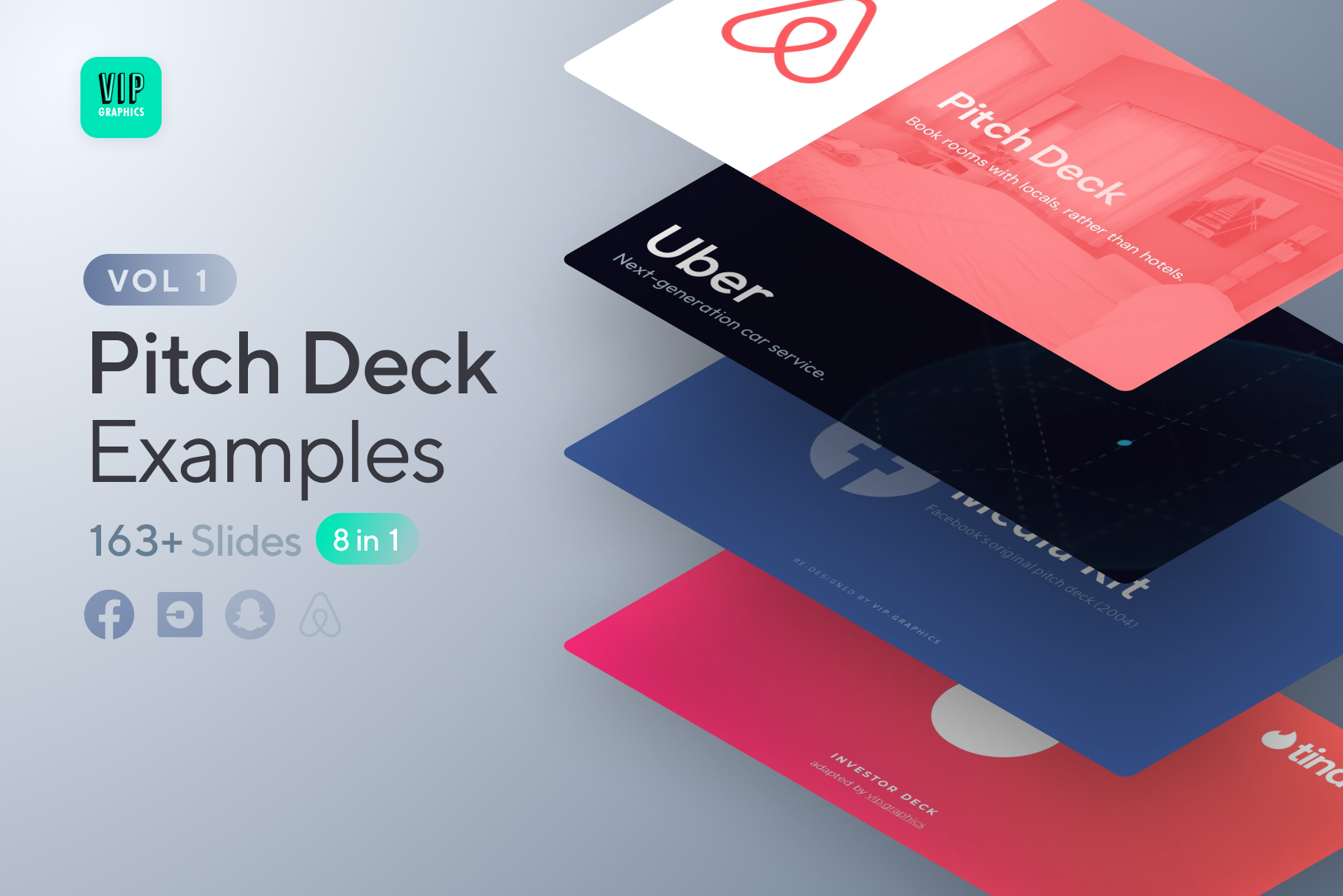 Pitch Deck Examples - Template Bundle: based on winning pitch decks that closed $1B+ for unicorns like Facebook, Uber, Airbnb, etc.