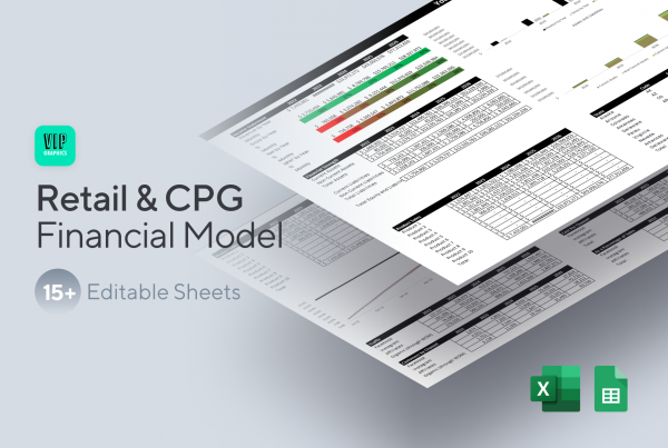 Retail Financial Model / CPG Projections Template for Excel & Google Sheets | VIP Graphics