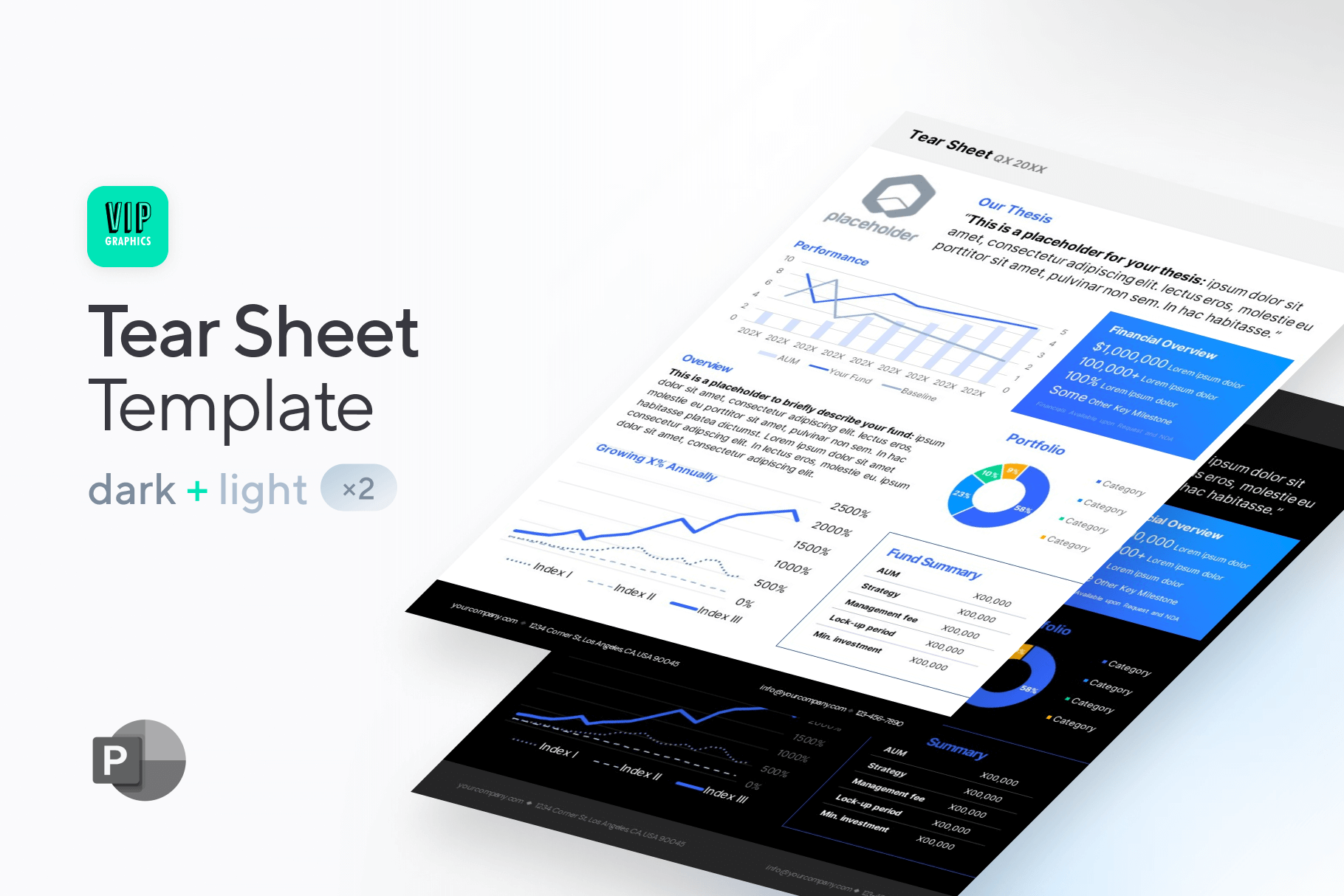 Tear Sheet / Factsheet Template Bundle VIP Graphics