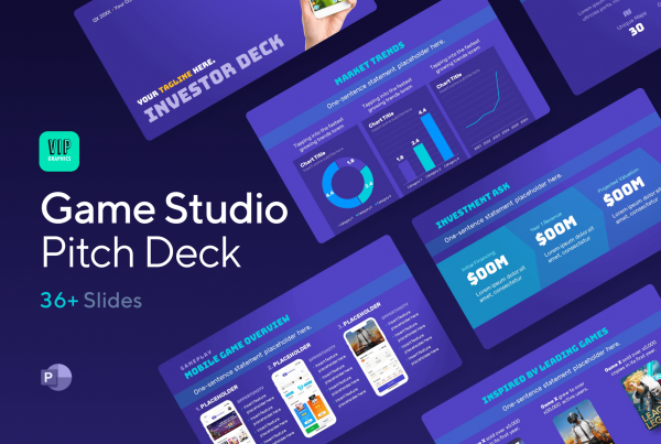 Video Game Studio - Publisher Pitch Deck Template - Investor Presentation | VIP Graphics