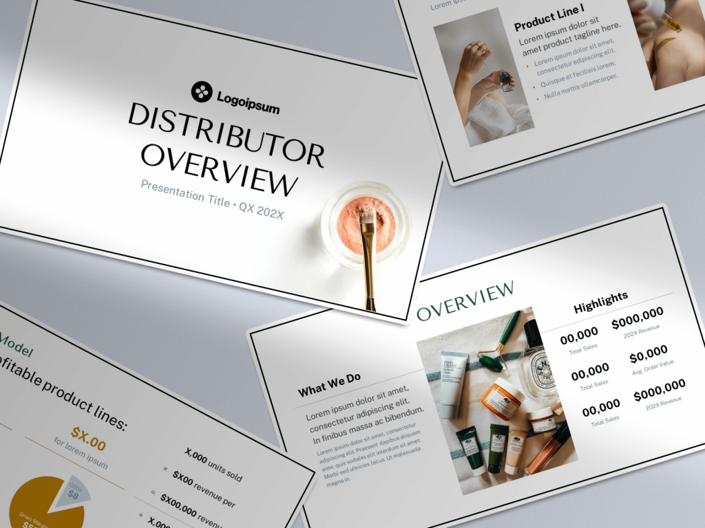 Distributor Pitch Deck Template - Photorealistic Mockup