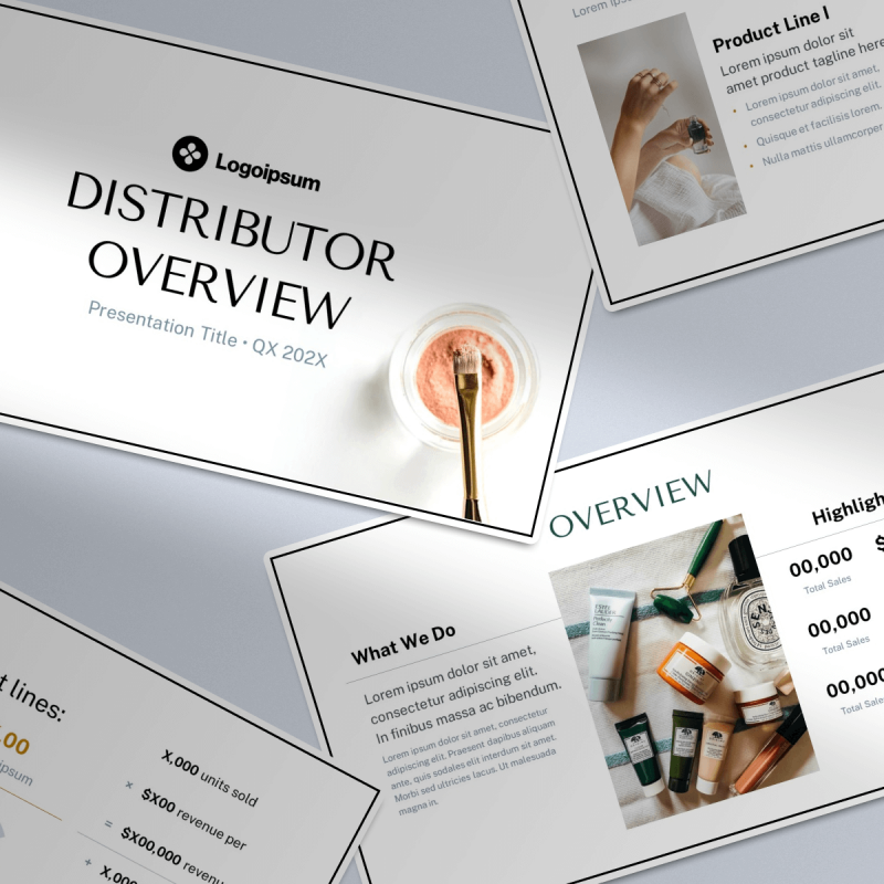 Distributor Pitch Deck Template - Photorealistic Mockup