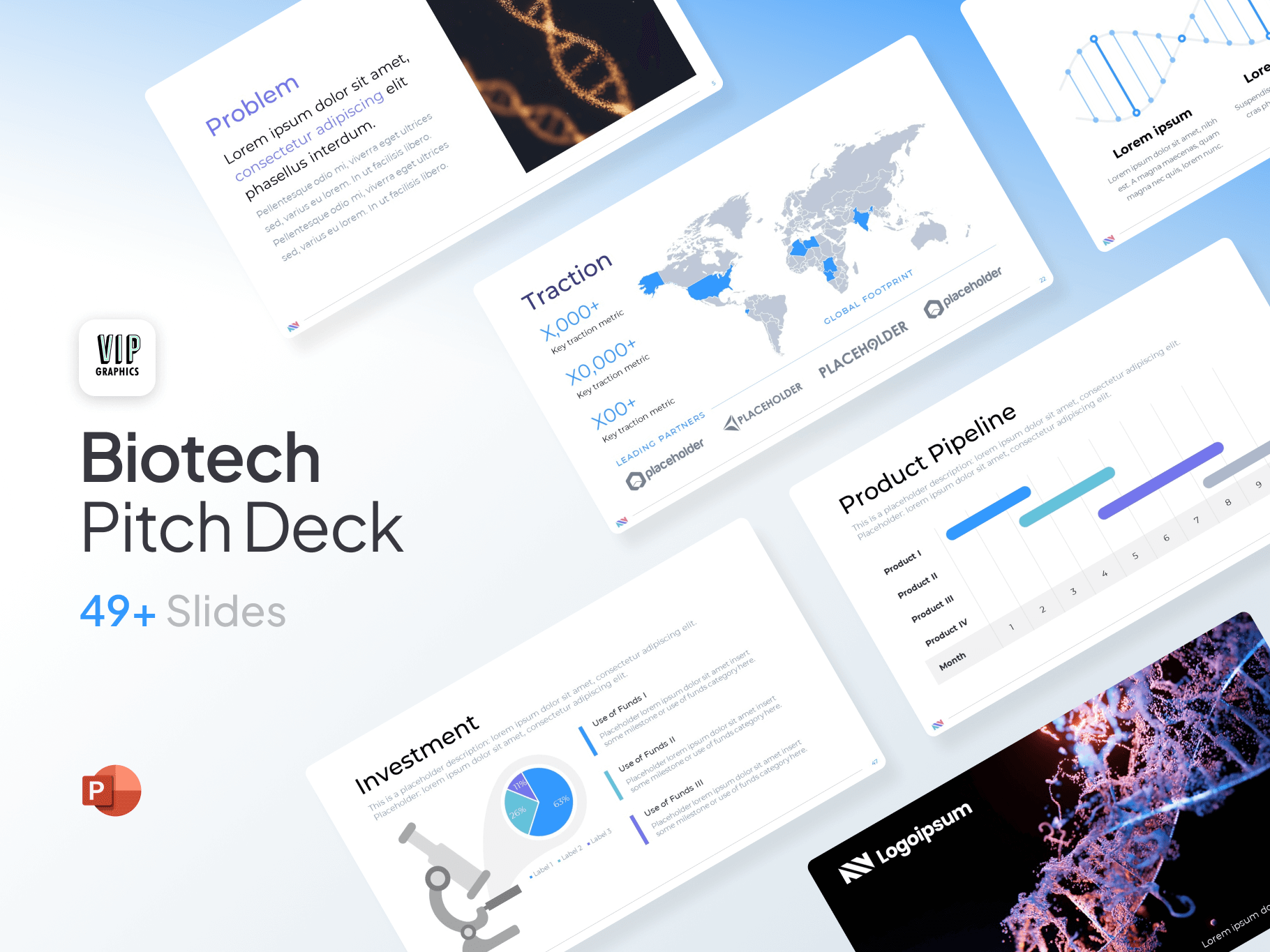 Biotech Pitch Deck Template - Investor Presentation for biotech startups | VIP Graphics