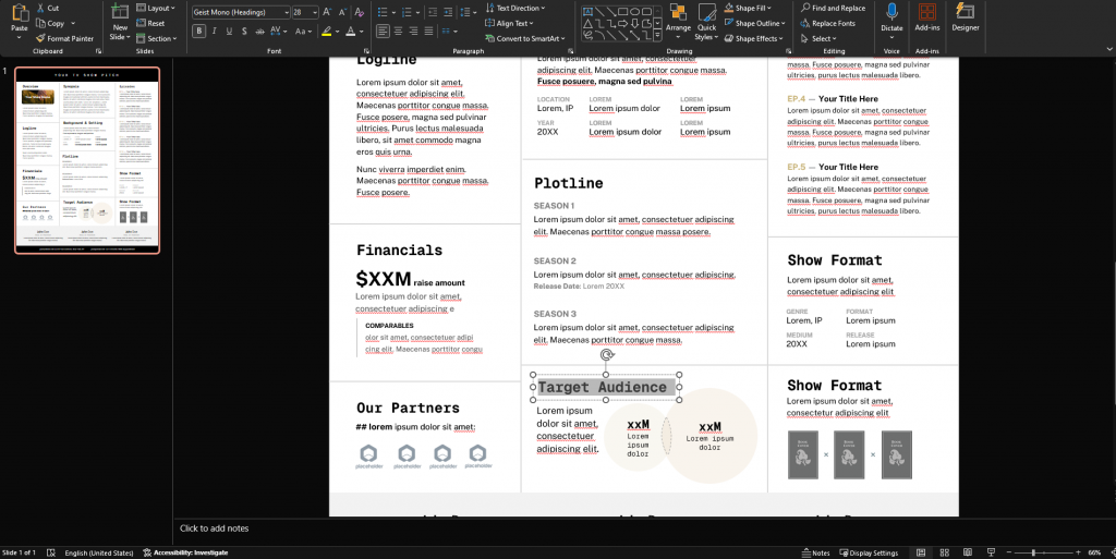 tv-show-pitch_edit-ppt TV & Film One-Page Pitch - PowerPoint Template (PPT)